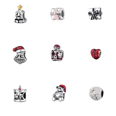Weihnachten Legierung Emaille Charms Für DIY Schmuckherstellung Weihnachtsmann Weihnachtsbaum Geschenkbox Herz Perlen Für Armband