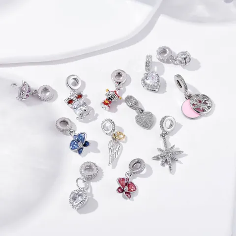 Alloy Zirconia Charms Pendants For Jewelry Making DIY Bracelet Necklace Heart Star Owl Flower Enamel Beads Jewelry Accessories