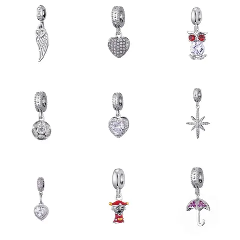 Alloy Zirconia Charms Pendants For Jewelry Making DIY Bracelet Necklace Heart Star Owl Flower Enamel Beads Jewelry Accessories