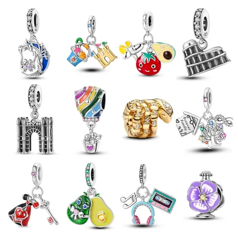 Legierung Emaille DIY Charms Perlen Herz Blume Tier Architektur Charms Für Armband Halskette Herstellung Damen Schmuckzubehör
