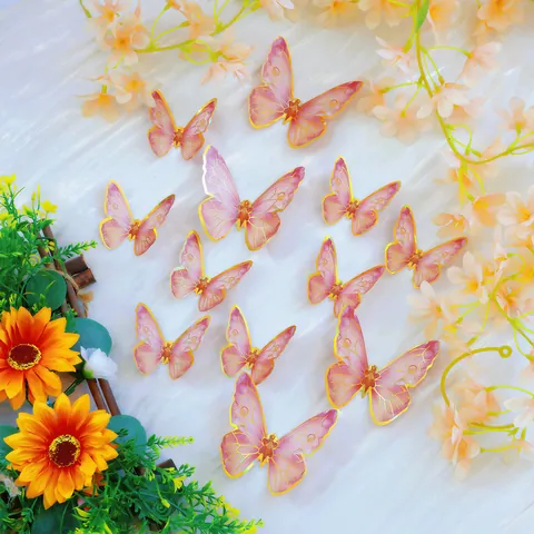 3D Butterfly Wall Stickers DIY Home Decor Gold Stamping PVC Decorative Stickers For Wedding Birthday Party Wall Decor