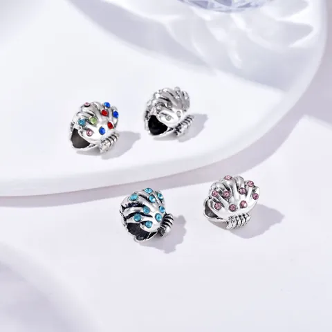 Mode Legierung Muschel Charms Für DIY Schmuckherstellung Mit Bunten Zirkonia Strass Ozean Stil Perlen Für Damen Armband