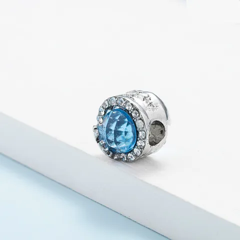 Lega Blu Cristallo Fiore DIY Charm Perlina Argentato Smalto Petalo Spacer Perlina Per Braccialetto Europeo Creazione Gioielli