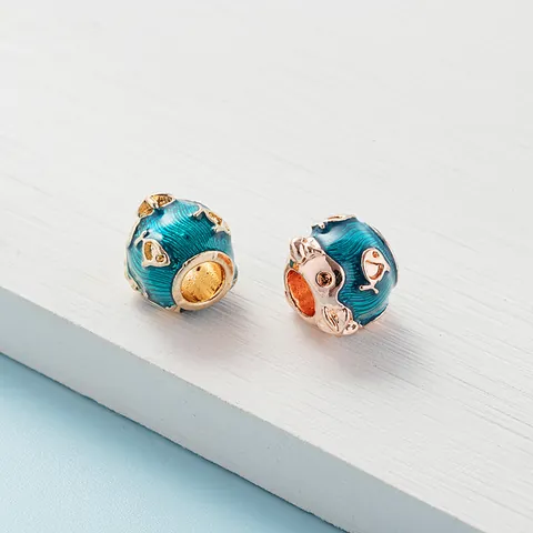Ocean Theme Alloy Enamel Fish Dolphin Charms For DIY Bracelet Jewelry Making Women Gift Marine Style Bead Accessory