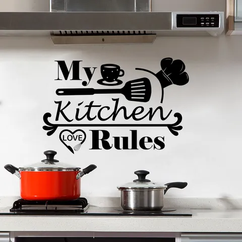 Kaffeezeit Wandtattoo Für Küche Esszimmer My Kitchen Rules Good Idea PVC Selbstklebend Modern Minimalistisch Haus Deko Aufkleber