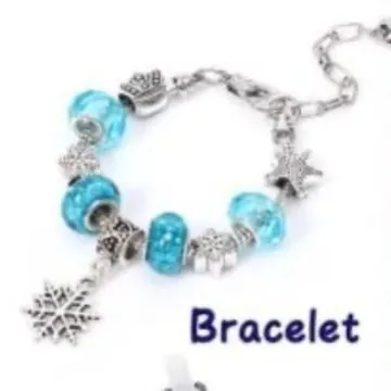 Pulsera de Abalorios DIY para Niños Navidad Copo de Nieve Unicornio Animales Colgantes Aleación Ajustable Joyería de Moda Regalo
