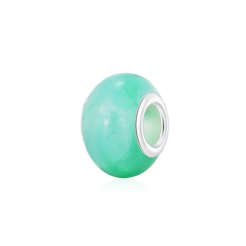 DIY Colorful Gradient Resin Large Hole Beads With Alloy Core Marble Texture Round Barrel Loose Beads For Bracelet Jewelry Making