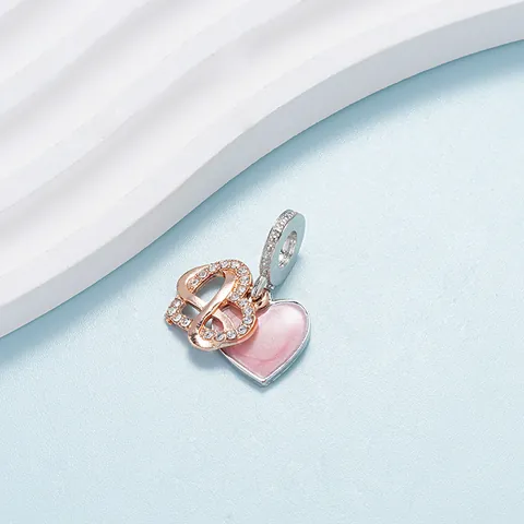 Fashion Alloy Infinity Heart Charm Pendant With Zirconia Enamel For DIY Bracelet Necklace Making Jewelry Accessories Women