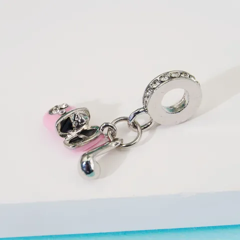 Roze Emaille Koffiekopje Muzieknoot Legering Bedels Met Strass Voor DIY Armband Ketting Sieraden Maken Schattige Hangers