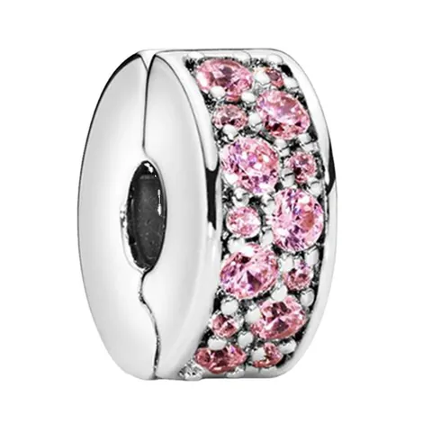 Koper Zirkonia DIY Clip Charm Roségoud Zilver Pavé Zetting Spacer Kraal Voor Dames Armband Ketting Sieraden Maken