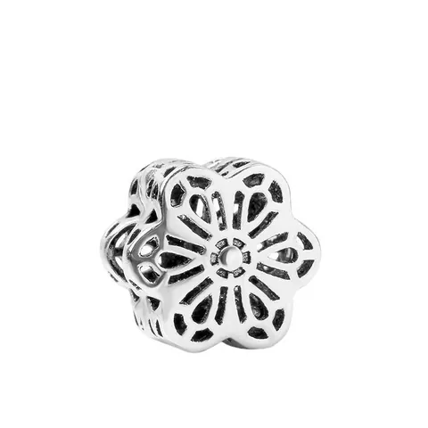 Vintage Alloy Hollow Flower Charm Bead Stopper Spacer For Snake Chain Bracelet Women DIY Jewelry Making Accessory