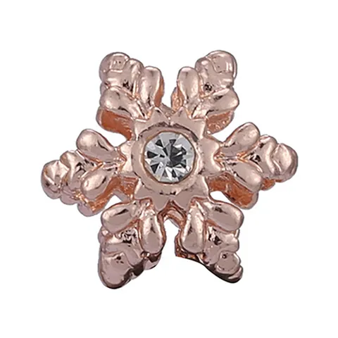 Alloy Rose Gold Charms For Bracelet Necklace DIY Jewelry Making Zirconia Heart Flower Snowflake Butterfly Beads Pendants