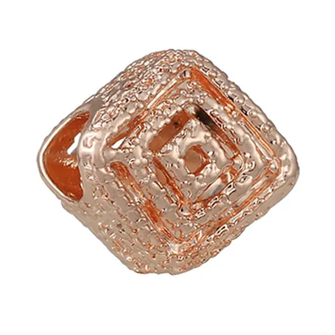 Rose Gold Alloy Large Hole Beads Heart Floral Star DIY Jewelry Making Charms For Bracelet Necklace Craft Accessories Women Gift