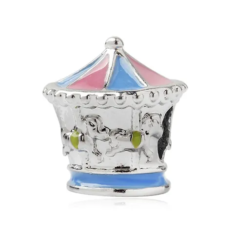 DIY Alloy Charms Beads For Bracelet Heart Bee Umbrella Carousel Snowflakes Silver Plated Enamel Pendant Women Jewelry Accessories