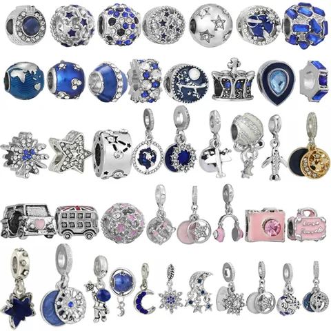 Alloy Enamel Starry Sky Travel Theme Charms Airplane Earth Snowflake Star Moon Heart Pendants For DIY Bracelet Jewelry