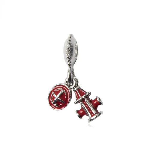 Red Enamel Fire Hydrant Charm Alloy Cross Anchor Pendant For DIY Bracelet Necklace Women Jewelry Accessory