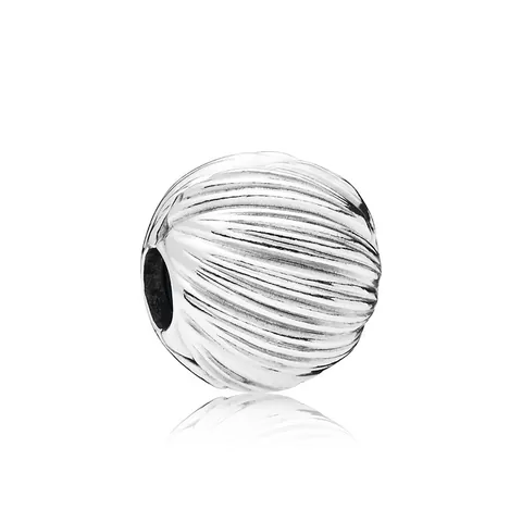 Alloy Round Wave Pattern Bead DIY Jewelry Making Positioning Buckle Stopper Spacer Charm Silver Tone Retro Accessory
