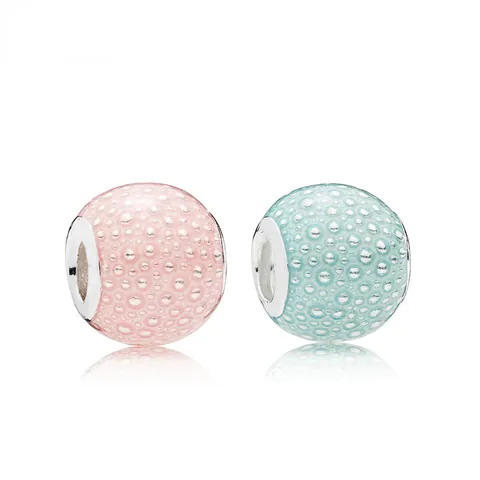 Alloy Round Large Hole Beads Sea Urchin Texture Drip Oil Charms For Bracelet Jewelry Making Findings DIY Jewelry Accessory