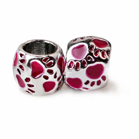 DIY Alloy Paw Print Drip Oil Beads Enamel Cat Claw Charms For Bracelet Necklace Jewelry Making Retro Silver Plated Beads Accessories