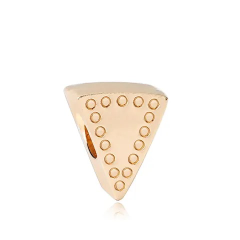 Alloy Triangle Beads Gold Color Geometric Dot Pattern DIY Charms For Bracelet Necklace Jewelry Making Findings Accessories