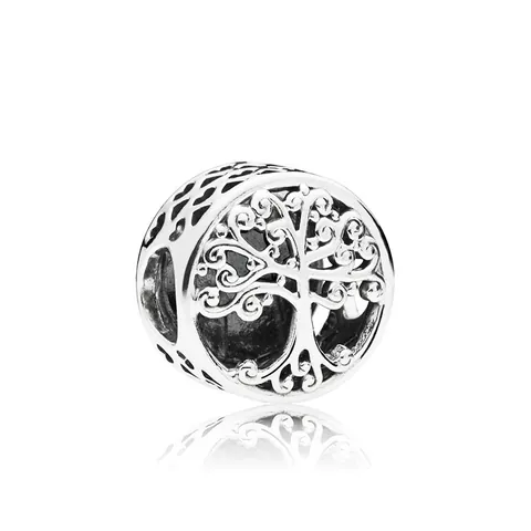 Cuenta de Charm de Árbol de la Vida de Aleación Vintage Diseño Hueco de Corazón Plata Antigua Charms Espaciadores Para DIY Pulsera Estilo Pandora Collar Joyería