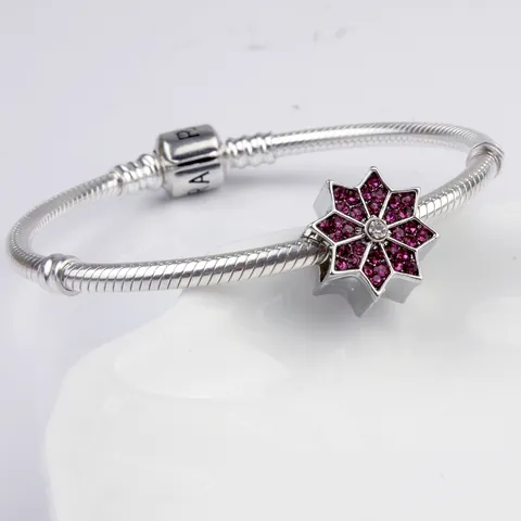 DIY Achtzackiger Stern Charm Legierung Lila Strass Hängeperle Für Europäische Schlangenkette Armband Schmuckherstellung Zubehör