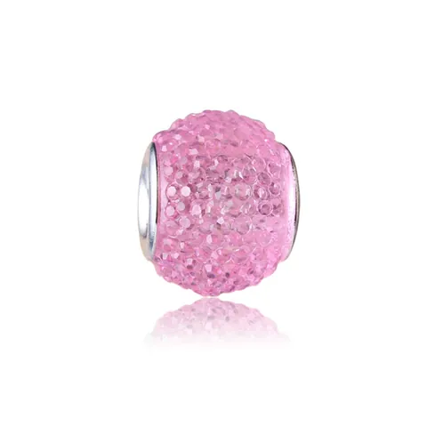 DIY Pave Rhinestone Resin Large Hole Beads Round Spacer Charm For Jewelry Making Women Bracelet Necklace Accessories