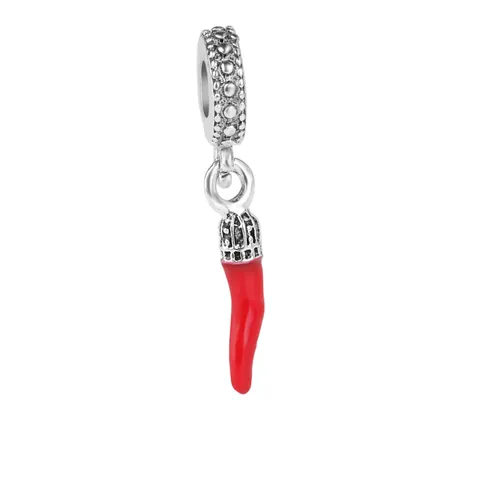 Fashion Zinc Alloy Red Chili Pepper Pendant Italian Horn Cornicello Enamel Charm For DIY Bracelet Jewelry Making Findings