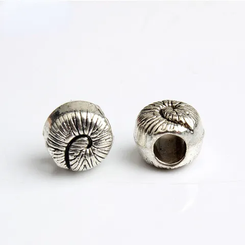 Antique Silver Alloy Snail Charm Beads Spiral Shell Large Hole Beads For DIY Bracelet Necklace Making Jewelry Accessory