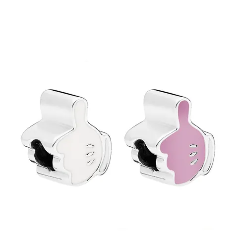Cartoon Thumb Up Gesture Glove Style Alloy Drip Oil Charms For DIY Bracelet Necklace Jewelry Making Findings Accessory