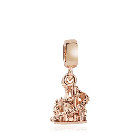 Cartoon Princess Castle Alloy Pendant Charm Rose Gold DIY Jewelry Making For Bracelet Necklace Women Girls Gift Accessory