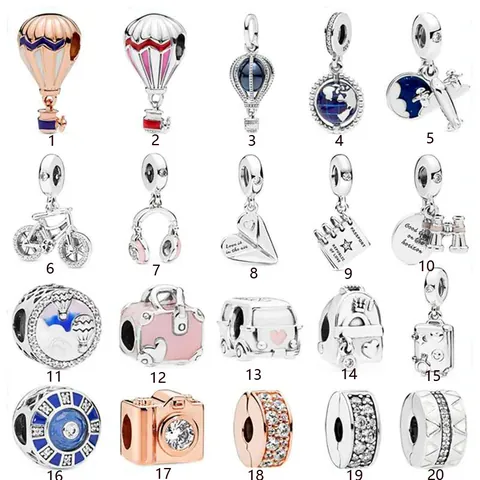 Alloy Travel Theme Charms Hot Air Balloon Airplane Earth Beads For DIY Bracelet Necklace Making Fashion Women Jewelry Accessories