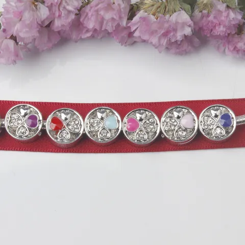 DIY Legierung Herz Vierblättriges Kleeblatt Perlen Mit Großem Loch Für Armbandherstellung Hohl Emaille Zirkonia Charms Schmuckzubehör Für Damen