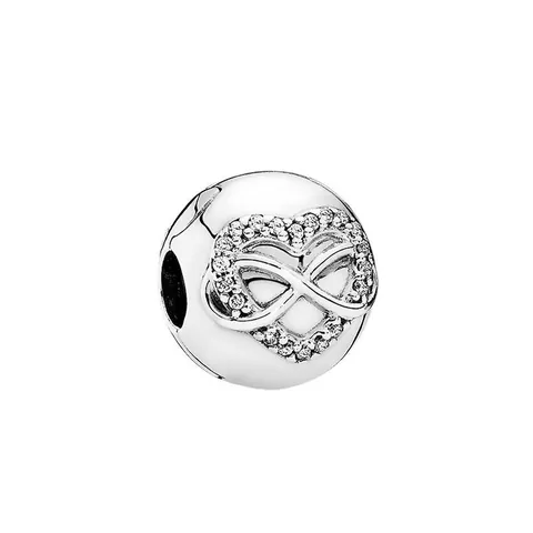 Copper Zirconia Heart Infinity Symbol Charm Bead For DIY Bracelet Making Elegant Jewelry Accessories For Women Gift