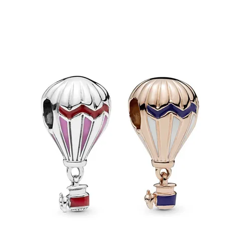 Hot Air Balloon Alloy Enamel Charm Bead For DIY Jewelry Making Colorful Drip Oil Balloon Pendant Women Bracelet Accessory