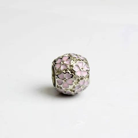 Alloy Enamel Flower Heart Charms For DIY Jewelry Making Women Magnolia Cherry Blossom Hollow Out Pendant Charm Beads