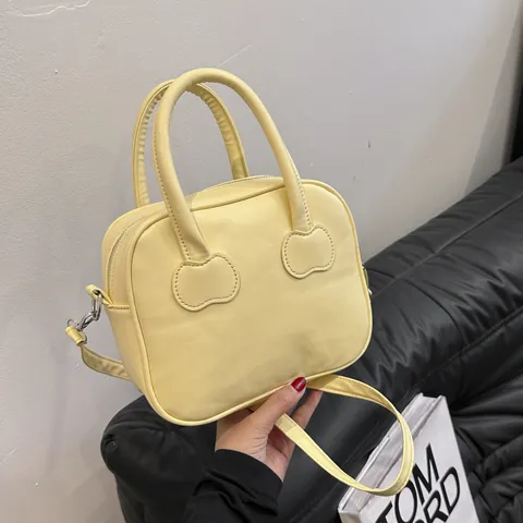 Borsa a Mano Quadrata Piccola in Pelle PU Minimalista da Donna Tinta Unita Elegante Pendolare Borsa a Tracolla Con Cinturino Regolabile