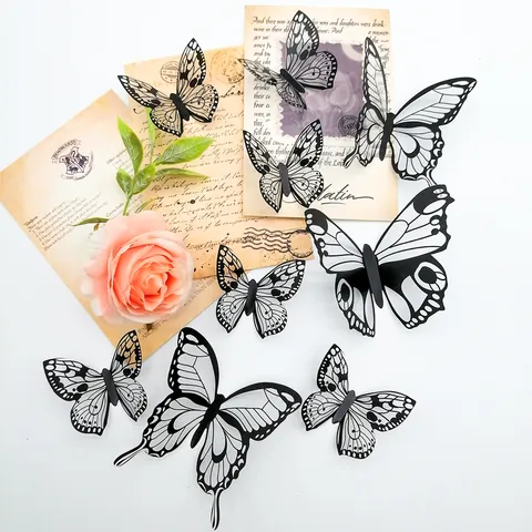 Halloween Bat Butterfly Wall Stickers 3D DIY Home Decor PVC Glitter Bat Decals Scary Blood Style Removable Party Ornaments