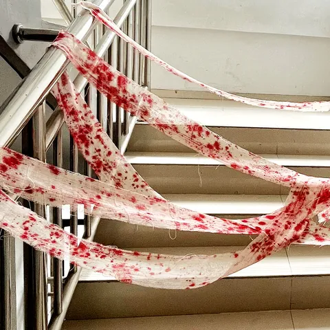 Halloween Bloederige Gaas Decoratie Eng Spatten Bloedvlek Verband Katoen Horror Griezelige Doek Voor Spookhuis Feest Decoratie
