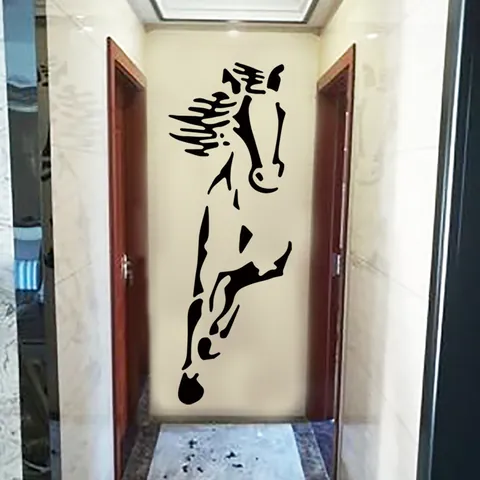 Modern Minimalist Running Horse Silhouette Wall Sticker PVC Waterproof DIY Home Decor Mural For Living Room Study Art Decal