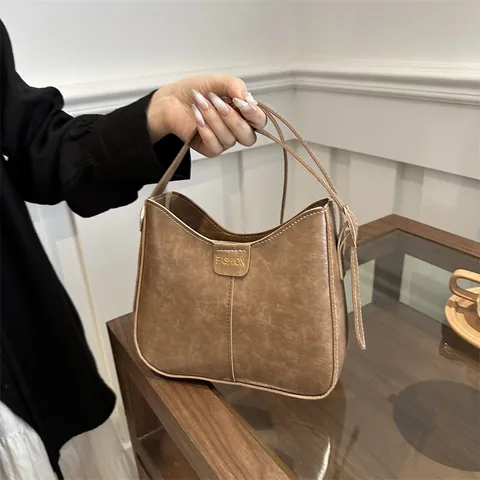 Vintage PU Leder Patchwork Emmer Tas Voor Vrouwen Mode Letter Minimalistische Schouder Crossbody Tas Dagelijkse Handtas