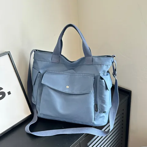 Lässige Canvas Tragetasche Für Damen Große Kapazität Mehrfachtaschen Schultertasche Für College Pendeln Street Trend Umhängetasche