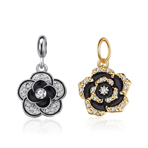 Camellia Bloem Charm Kralen Legering Emaille Strass DIY Sieraden Hanger Voor Armbanden Kettingen Sieraden Maken Accessoires Vrouwen