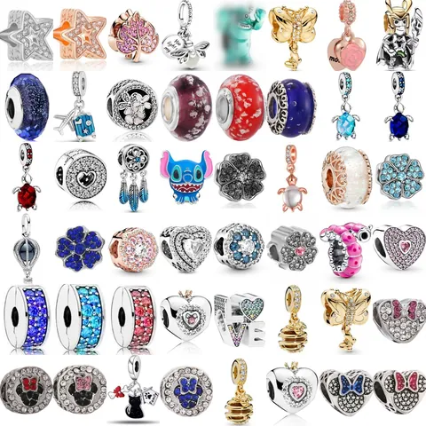 Alloy Enamel Animal Cartoon Character Charms For DIY Bracelets Rhinestone Pave Beads Stitch Minnie Loki Turtle Firefly Accessory