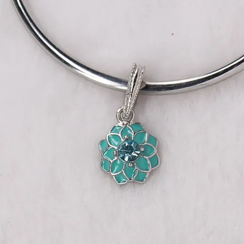Alloy Enamel Double Flower Petal Charms With Rhinestone Inlaid Floral Pendants For DIY Bracelet Jewelry Making Women Accessory