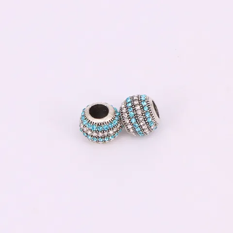 DIY Großlochperlen Legierung Strass Gestreifte Lose Perlen Für Schmuckherstellung Damen Mode Armband Charms Zubehör