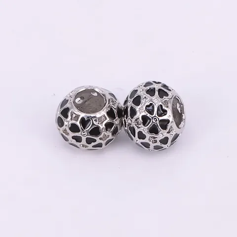 Alloy Hollow Heart Enamel Beads Colorful Jewelry Charms For DIY Bracelet Necklace Making Women Accessories Jewelry Findings
