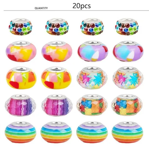 Forniture per la Creazione di Braccialetti Fai da Te per Bambini Ciondoli Unicorno Arcobaleno Sirena Perline in Lega Vetro Collezione Gioielli Regalo per Ragazze
