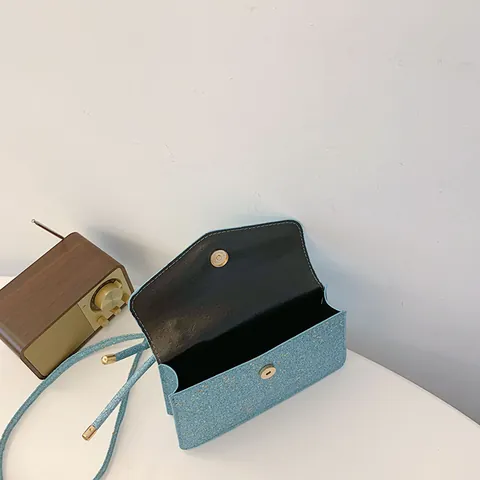 Fashion Women Glitter Sequin Handbag With Knotted Handle Star Pattern Envelope Flip Crossbody Shoulder Bag For Party Banquet