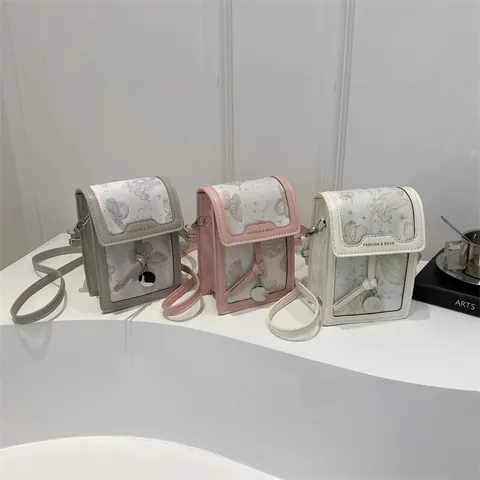 Borsa A Tracolla Per Cellulare Con Stampa A Farfalla In Pelle PU Tessuto Borsa A Spalla Quadrata Casual Per Donna